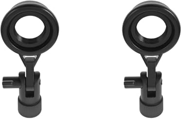 Deechate 2X Support de Fixation Antichoc pour Microphone à Pince Métallique, Accessoires Simples pour Pied de Micro, Utilisation Flexible, Réglage de l'angle, Adapté