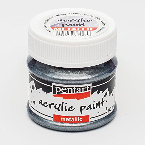 Zita's Creative Acrylfarbe Metallic 50ml - rokoko silber. Metallfarbe, Bastelfarbe, Acrylfarbe