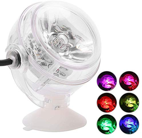 Semme LED Aquarium Spot Licht, 180 Grad Rotation Wasserdicht Mini RGB Scheinwerfer Tauch Aquarium Lampe für Aquarium Brunnen Fischteich Tank Wasser Garten