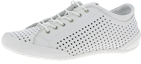 Andrea Conti Damen Schnürschuh Leder Halbschuh bequem geschwungene Sohle 0345767, Größe:39 EU, Farbe:Weiß