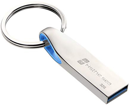 Hsthe Sea USB 3.0 Flash Drive Metal Memory Stick Waterproof Pen Drive 32GB Keychain Jump Drive Zip Drive with LED Light
