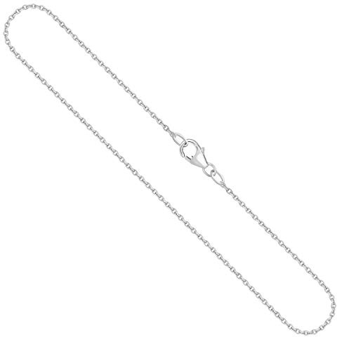 EDELIND Goldkette, Ankerkette rund Weißgold 585/14 K, Länge 60 cm, Breite 1.5 mm, Gewicht ca. 4.5 g., NEU