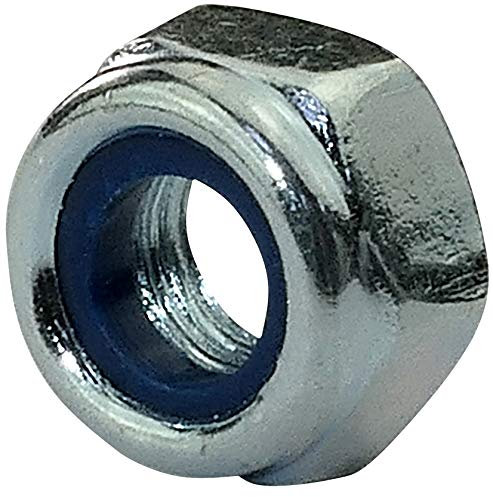 AERZETIX - Set di 10 - Dadi esagonali di bloccaggio - Dadi autobloccanti con anello nylon - Metallico/Separati/Assemblaggio - Filettatura M6 metrica femmina - Acciaio zincato - C45760