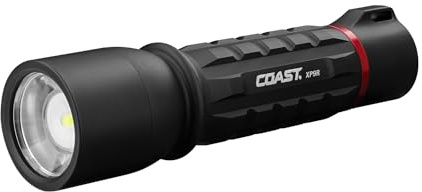 Coast XP9R 1000 Lumen Wiederaufladbare Dual Power LED Taschenlampe in Aluminium, Schwarz