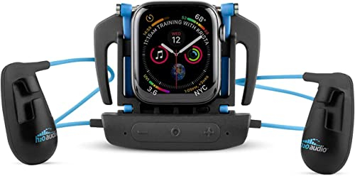 H2O Audio Interval Swim Headphones for Apple Watch – Waterproof IPX8 Swimming Earbuds with Bluetooth, 6-Hour Battery Life, Open-Ear Bone Conduction, and Goggle Loops – Blue