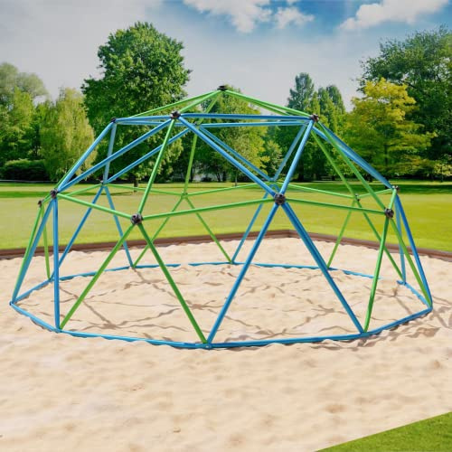 VESKA Klettergerüst DomeClimber Kinder Metall Kletterkuppel Geodome (12FT - 360cm, blau/grün)