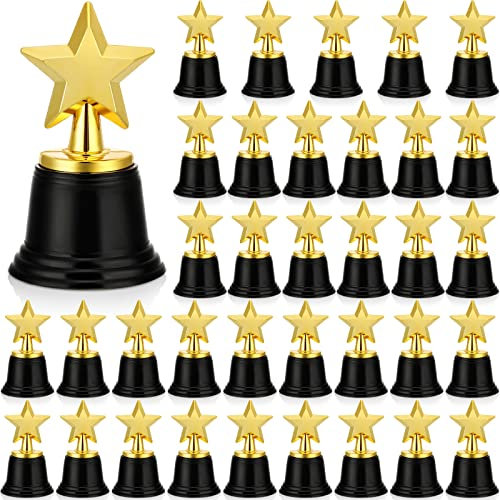 Jerify 24 Pcs Mini Star Trophy Awards Bulk 4.7 Inch Gold Trophy Awards Plastic Cup for Party Favors Soccer Football Winning Prize Competitions Carnival Rewards