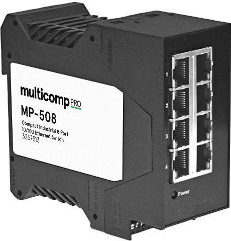 UNMANAGED ETHERNET SW, 8PORT, DIN RAIL, switch / moduli Ethernet, Qtà.1 | MP-508