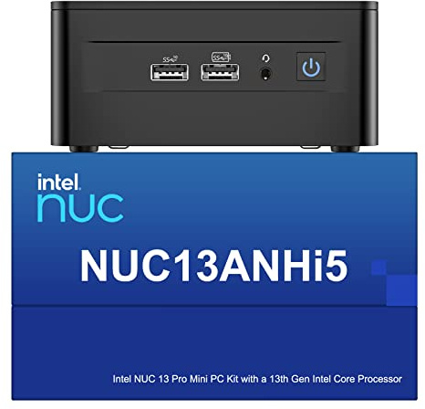Intel NUC 13 Pro NUC13ANHi5 Arena Canyon Mini PC, Core i5-1340P, Barebones, NO RAM, NO SSD, NO OS, Mini Computer für Business Home Office, Unterstützung 8K/4K Quad Display/WiFi 6E/BT 5.3/Thunderbolt 4