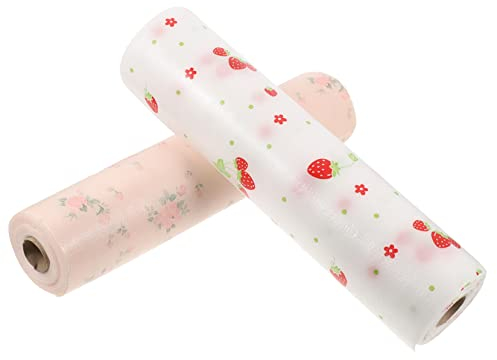Warmhm Refrigerator Shelf Liners Can be Cut at Will 2 Rolls Non Adhesive Pet Material Elegant Design for Cabinets and Drawers for Home and Kitchen Use