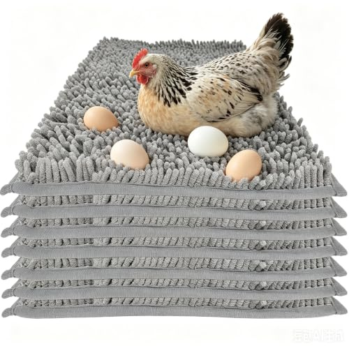 8 Stück Weiche Hühner Nesting Pads zum Legen von Eiern Chenille Samt Nesting Pads für Hühnerstall Warm Hühnerstallkäfig Kissen 30 x 50 CM