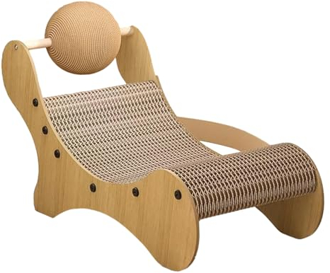 Goowafur Katzenkratzer, Katzenkratzbrett - Sisalball 2 in 1 Kratzbaum mit gebogenem Design,Reversible Katzenkratzpad-Halterung, Katzenkratzspielzeug aus Pappe für Hauskatzen