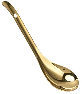 Cuchara De Sopa Asiática De 2 Uds, Cucharas De Sopa Chinas, Cucharas Doradas De Acero Inoxidable, Cucharas De Mesa Gruesas Y Pesadas Para Cereales Ramen