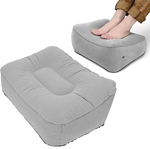 Aufblasbare Fußstütze Hocker Aufblasbare Fußstütze Flugreisen Multifunktionale PVC-Beflockung Tragbares Beinstützkissen