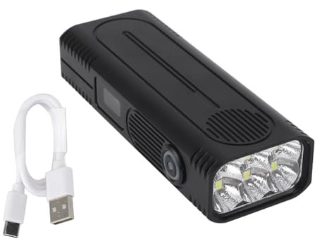 Marhynchus Lampe de Poche Plate Rechargeable 10 000 Lm, Conception de Panneau en Aluminium Portable, étanche IPX4, Lampe à Clipser, Batterie 4 200 MAh pour les Activités de Plein Air