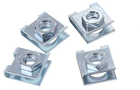 NOPOXA Attaches de plaque d'immatriculation de voiture pour voiture - Rivet à vis de 6 mm - Clips de fixation fixes en métal - Écrou M6 - Joint de type U