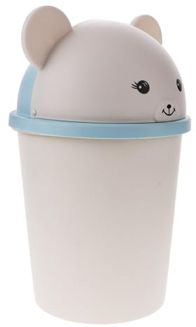 Garneck Desktop Mini Mülleimer Cartoon Mülleimer Nette Badezimmer Müll Korb Schaukel Deckel Abfall Bin