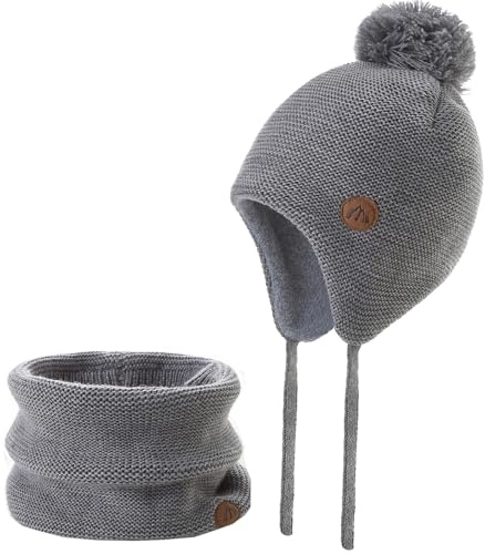 Monimo Wintermütze Kinder Warm Earflap Mädchen & Jungen Wintermütze Beanie