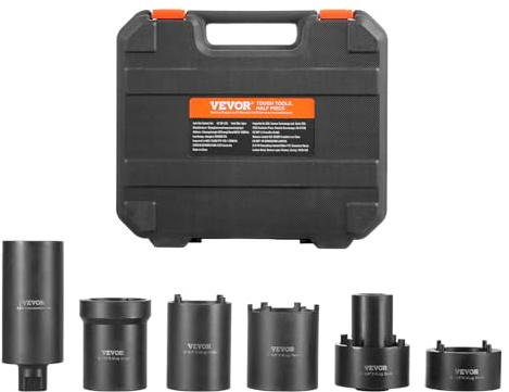 VEVOR Jeu de Douilles pour Écrous d’Essieu 6PCs, Coffret de Douilles pour Écrous de Moyeu à Entraînement de 1/2 po 12,7 mm, Outil de Montage et Démontage d’Écrou pour Toyota, Ford, GM et 4WD Véhicules