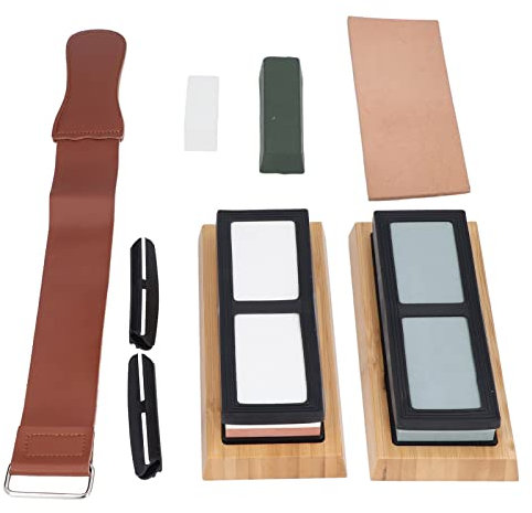 Vomeko Kit de 14 pierres à aiguiser les couteaux, pierre à aiguiser professionnelle 400/1000 3000/8000, ensemble de pierres à aiguiser les couteaux, avec bases antidérapantes,