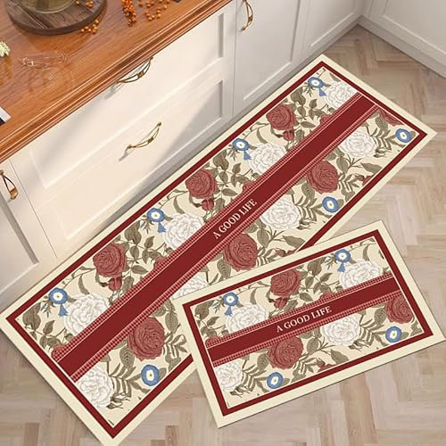 Küchenteppich Weihnachtsbaum Küchenläufer,Teppich Für Küchenteppich Waschbar rutschfest, Fussmatte Aussenküchenfußmatten Mikrofaser Weich Und Superabsorbierend 50X80