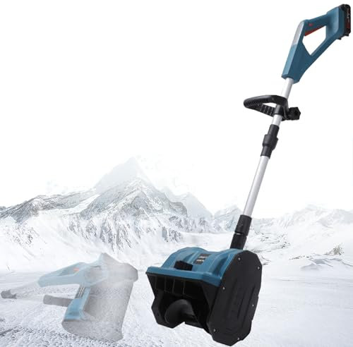 Barredora de Nieve eléctrica, máquina quitanieves Manual para Exteriores, barredora de Nieve de Alta eficiencia con dirección de Lanzamiento de Nieve Ajustable y botón de Ajuste telescópico