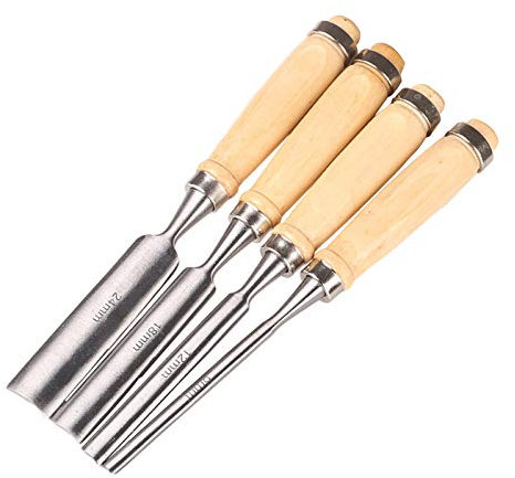 4PCS scalpelli in Legno, Set di Strumenti per Intaglio del Legno, Set di scalpelli per Carpenter, Utensili per la Lavorazione del Legno,Intaglio Legno per Sculture Carpentieri Esperti E Principianti