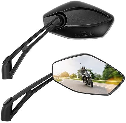 Motorrad Spiegel 2er-Pack Motorradspiegel Für M8- Und M10-Spiegel Mit Halterungen Für MT07 Für MT09 Motorrad Rückspiegel(A)