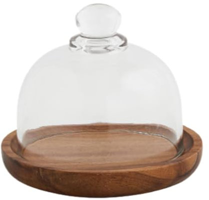 DimyFew Alzata per Torta con Cupola in Vetro E Vassoio da Portata per Esposizione di Frutta, 10.4 X 9 Cm
