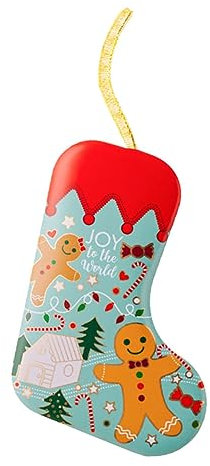 FONDOTIN Empty Tin Box Adorable Christmas Patterns Decorative Cookie Tin for Snacks and Candies for Giving and Festive Celebrations