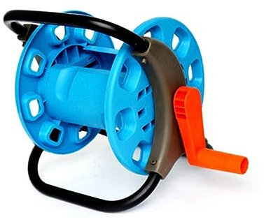 DECOMELODY 25m Garden Hose Reel Cart Pe Plastic Aluminum Water Storage Rack Easy to Use