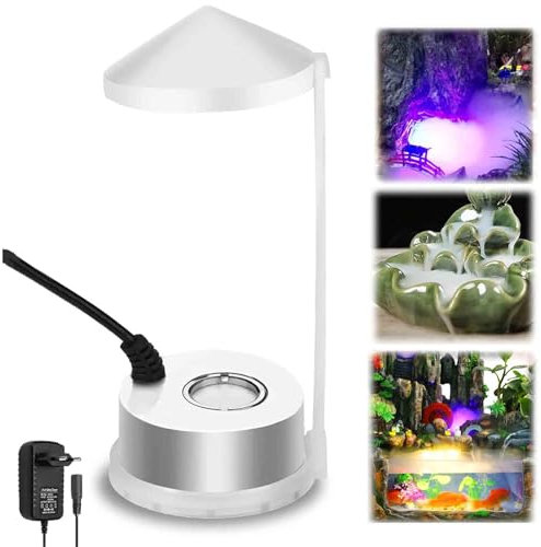 UNISOPH Nebulizzatore ad ultrasuoni, 24 V, mini macchina per nebbia con 12 LED Fogge, nebulizzatore a ultrasuoni, adatto per stagni, acquari, giardini, zucche di Halloween e vasi da strega