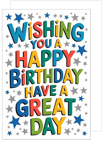 Edition Seidel G3790 SW025 Carte d'anniversaire avec enveloppe Motif étoiles Multicolore