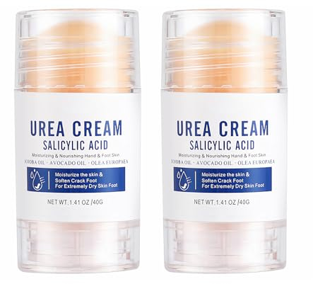 2 Pack 60% Urea + 2% Salicylic Acid Maximum Strength Foot Cream Stick - Cracked Heel Treatment & Callus Remover for Dry Cracked Feet & Hands | Fast-Absorbing Heel Balm Stick | 1.4oz