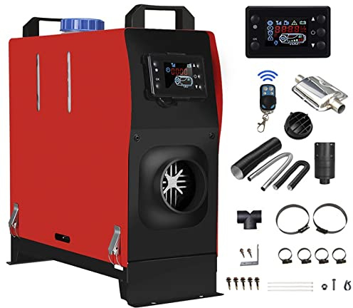 Riscaldatore diesel da 5 kW, riscaldatore d'aria per auto, riscaldatore da parcheggio da 12 V, con interruttore LCD, silenziatore e telecomando, riscaldamento rapido per tenda, auto, camper, camion,