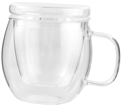 VERDANVERSE Taza De Té Con Tapa Transparente Para Oficina Filtro De Té Para Infusiones Para Beber Agua Caliente