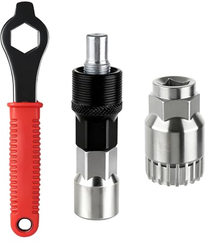 KNJOMZIE Extracteur de manivelle de vélo - Outil de pédalier avec clé de 16 mm et extracteur de roulement intérieur - Universel - Compatible avec les manivelles carrées - Kit d'outils de vélo de
