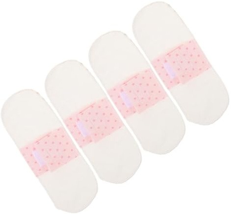 HAMPPLIES 4 Stück Wiederverwendbare Menstruationseinlagen aus Baumwolle Weich Atmungsaktiv Waschbar für Frauen Schwangerschaft Wochenbett Hygienische Stoffbinden
