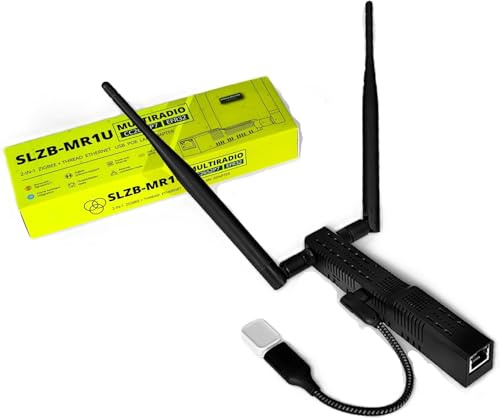SLZB‑MR1U Smart Home Coordinator – Zigbee 3.0 & Thread, Ethernet Adapter with USB‑Passthrough, PoE + USB‑C Power, Wi‑Fi/Bluetooth, Compatible with Zigbee2MQTT