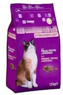 Katzenfutter für sterilisierte Erwachsene Katzen Light mit Huhn, Obst und Gemüse – Kalorienreduziertes Trockenfutter – 1,5-kg-Beutel, 3er-Pack