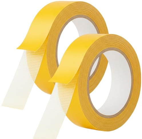 QhgPnt Fabric Tape, Hemming Tape for Curtains, Double Sided Fabric Tape, No Sew Hemming Tape, Iron on Hemming Tape, Hijab Tape, 2 Rolls Grid Double Sided Tape