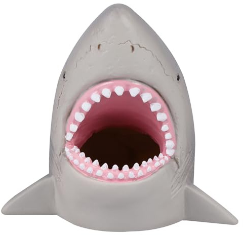 Toddmomy Shark Pen Holder Resin Phone Dock Cellphone Holder Solidly Crafted Tablet Stand Fashionable Shark Shape Design Office and Study Use Random Color