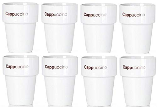 Ritzenhoff & Breker Satz von 8 Weißes Porzellan Cappuccino Becher Tassen