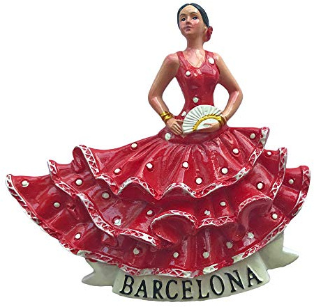 Kühlschrankmagnet mit 3D-Flamenco-Tänzerin, Barcelona, Spanien, Reiseaufkleber, Souvenirs, Kunstharz, Dekoration für Zuhause und Küche, Spanien, Kühlschrankmagnet aus China