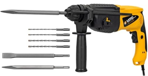 VITO - Martello perforatore SDS-Plus 850W 2,75 Joule 3 punte SDS+ 2 scalpelli a punta e piatti Martello scalpellatore