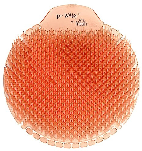 P-Wave Slant6 Urinal Mats Scented, 10 Screens Pack, Fits Most Urinals & Waterless, Long Lasting 30 Days Urinal Deodoriser & Odour Neutraliser, Anti-Splash Guard Slanted Bristle, Mango