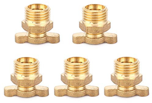 5 Stück Ablassventil, 1/4 Messing Absperrklappe Ventil Ablassventil Wasser Ablassen Teile