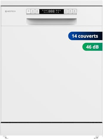 GEDTECH - Lave-vaisselle posable blanc 14 couverts GLV1446WH - Départ différé - Eco - Rapide - 46 dB