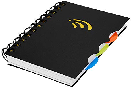 Notizbuch A6 Spiralbindung Notebook PVC Spiralbuch Hardcover Spiralblock Büro Schule Notizheft Schüler Studenten Tagebuch Schreibblock Doppelspirale Schreibheft mit Klassifizierung Funktion