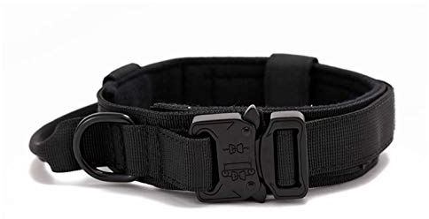 Kbsin212 Verstellbare Hundehalsband Taktisches Hundehalsband Mit Griff Halsband Weiches Hundehalsband Für Hunde Breite Hundehalsband Military Doppelkragen Aus Metall Für Große Mittelgroß Kleine Hunde